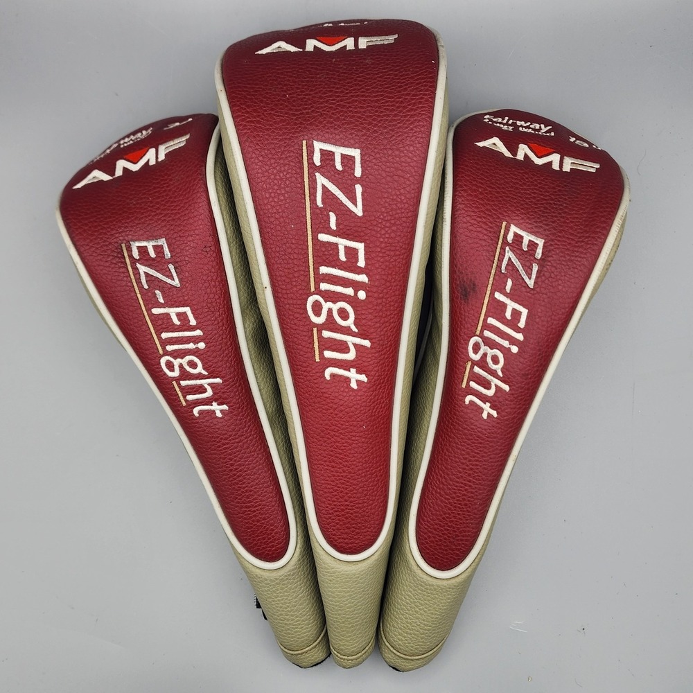 Set of 3 AMF EZ FLIGHT Driver Golf Head Cover,Fairway Mid WOOD 24°,Long Wood 15°